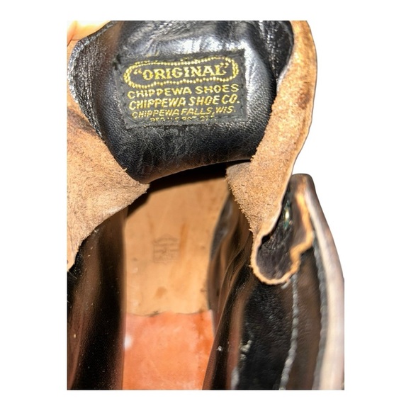 Original Chippewa ski leather boots  UNION STAMPED VINTAGE black/brown size 10.5 - Picture 5 of 15